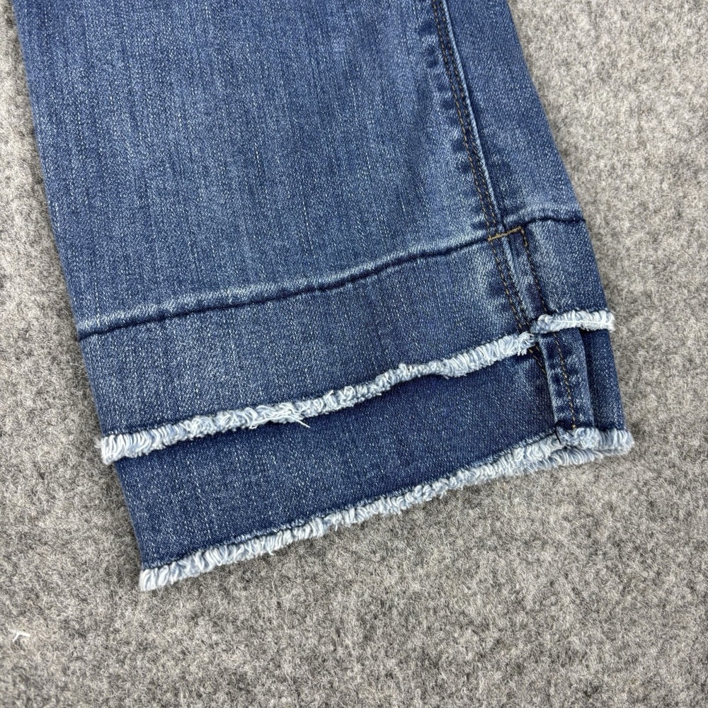 Democracy Absolution Jeans Womens 8 Wide Leg Raw Hem Stretch Denim Blue Casual - Picture 9 of 14